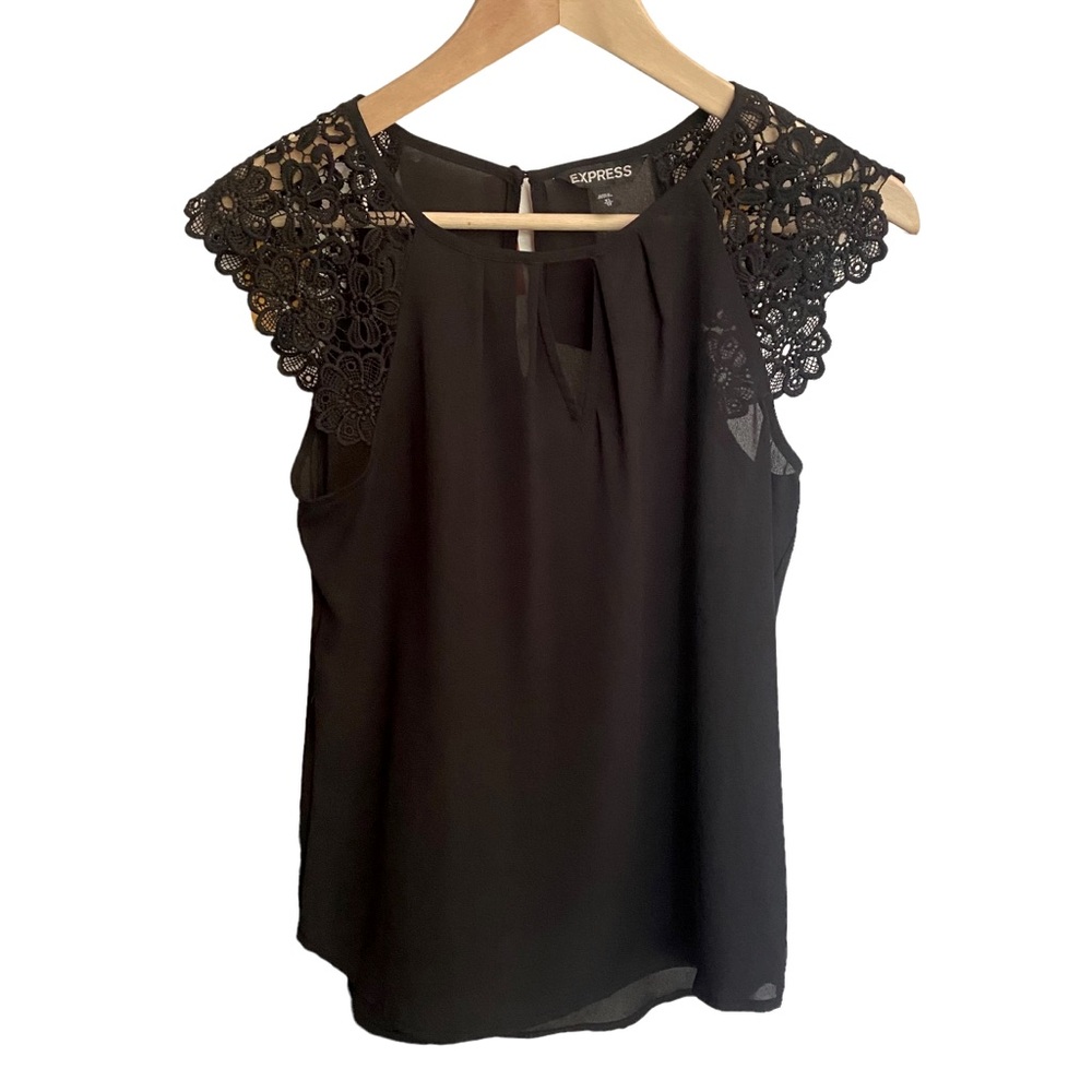 ☀️5/25☀️ Express Sheer Women’s Sleeveless Top Black XS